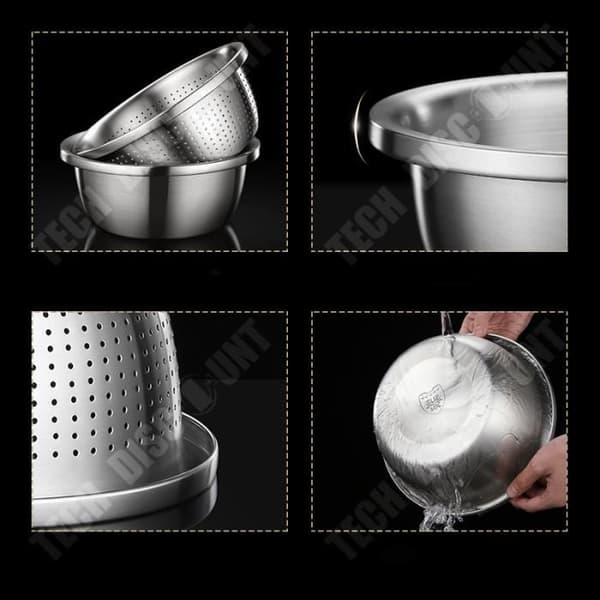 TD® äggkokning fruktsalladsgryta 304 gryta i rostfritt stål hushållsavloppskorg kök 24CM grönsaksdisk