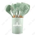 Miniatyrbild 1 av 4: TD® lagringsfat Färskt grönt trähandtag Silikon Köksredskap 11 set non-stick spatel
