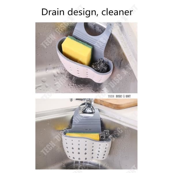 TD® Svampställ Diskbänk och tvål Vägghängande Original Creative Kran Förvaringskorg Servishållare Organizer
