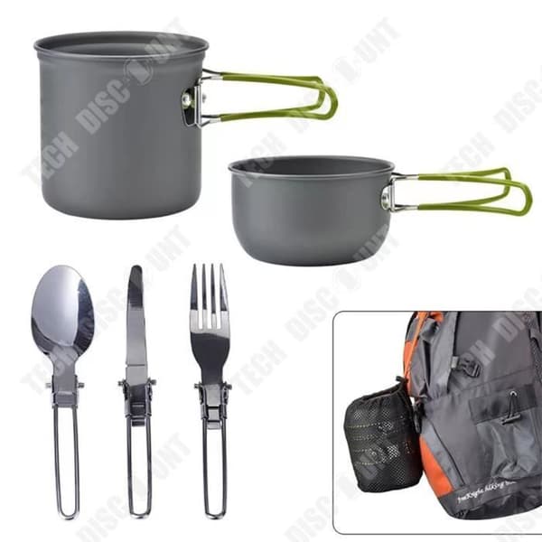TD® Köksredskap för utomhusbruk Jacka Pot 1-2 personer Bärbar campingkök med bestick