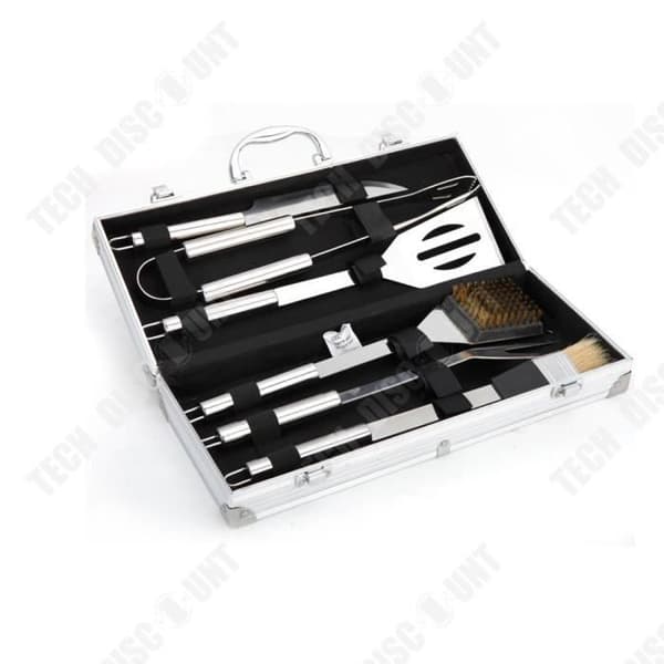 TD® grillsats 5 BBQ köksredskap Gaffel, kniv, spatel, tång borstlåda bestick presenter matlagningsgrillar