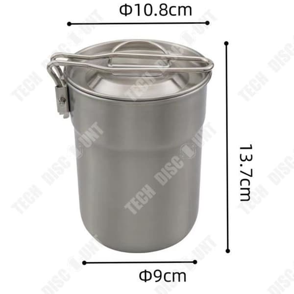TD® 304 mugg i rostfritt stål Utomhuscamping Bekväm kaffekopp 1L lätt ångbåt hopfällbart handtag campingvattenkopp