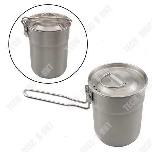 TD® 304 mugg i rostfritt stål Utomhuscamping Bekväm kaffekopp 1L lätt ångbåt hopfällbart handtag campingvattenkopp