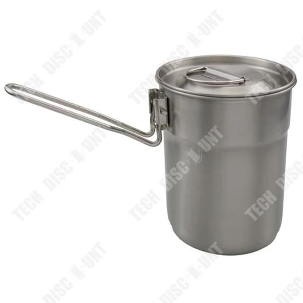 TD® 304 mugg i rostfritt stål Utomhuscamping Bekväm kaffekopp 1L lätt ångbåt hopfällbart handtag campingvattenkopp