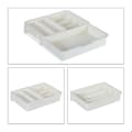 Miniatyrbild 6 av 6: Relaxdays Bestickningsset, 7 fack, utdragbar bestick och köksredskap, plast, HlP 6 x 23,5x31,5cm vit