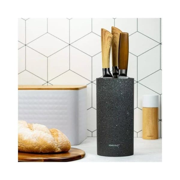 Universellt knivställ - KINGHOFF - KH-1249 - 22cm - Modern design - Svart plast