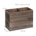 Miniatyrbild 4 av 6: Relaxdays Stöd för köksredskap, 2 fack för accessoarer &amp; bestick, 17x24x12 cm, trä, brun