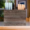 Miniatyrbild 5 av 6: Relaxdays Stöd för köksredskap, 2 fack för accessoarer &amp; bestick, 17x24x12 cm, trä, brun
