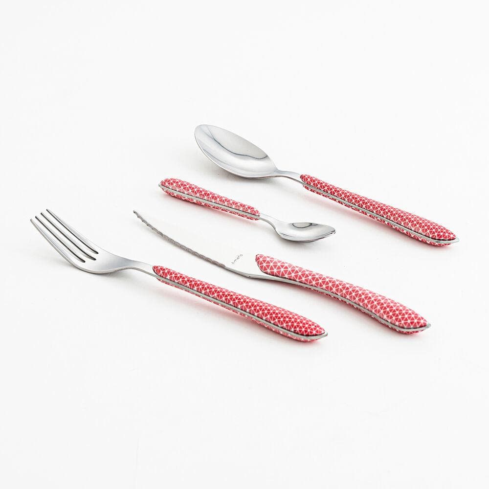 Cutlery Amefa Geo Red Metal (24 pcs)