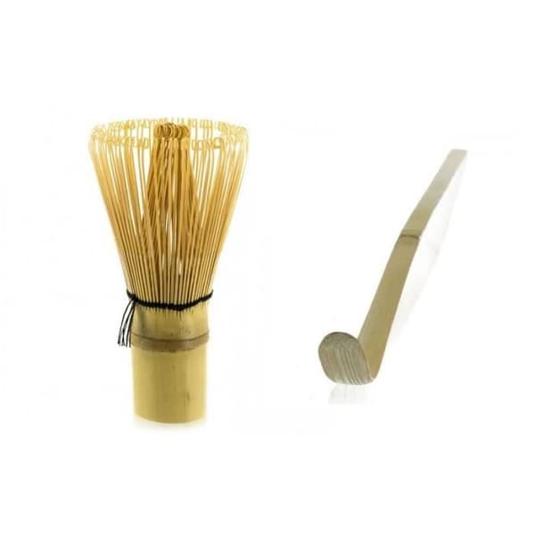 Teverktyg - Bambu - Matcha - Visp 100 strån - Chashaku-sked - 2-pack
