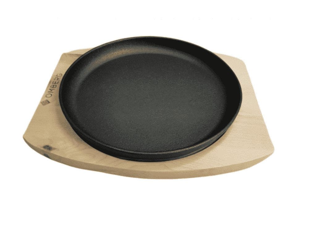 Gjutjärnspanna RUND med träunderlägg - OMBERG