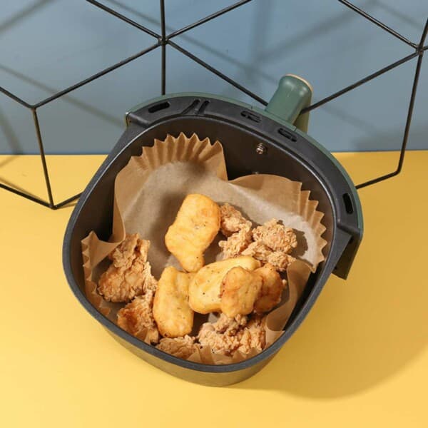 Fyrkantiga Air Fryer Papper 200-pack – 17cm Engångspapper för Luftfritös