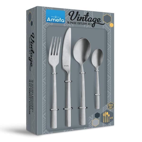 Amefa Vintage Manille Stonewashed bestickset 16 delar RVS