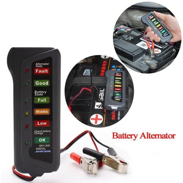 Diagnosverktyg - Digital - ZJH80806884 - 12V - 6 LED - Bilbatteritestare