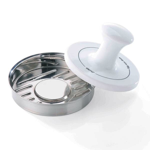 GEFU SPARK hamburgerpresse Rustfrit stål, Hvidt Porcelæn, Rustfrit stål