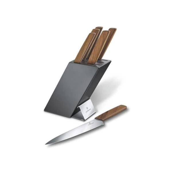Köksknivar - VICTORINOX - Swiss Modern - 6 delar - Rostfritt stål - Valnöt - Kökstillbehör