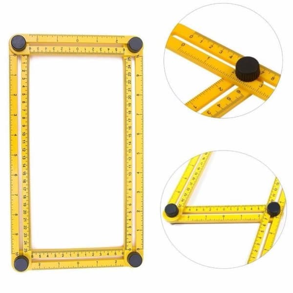 Mätverktyg - Vinkelhake - Plast - 25 cm - Gul - Multifunktionell
