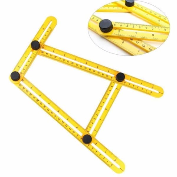 Mätverktyg - Vinkelhake - Plast - 25 cm - Gul - Multifunktionell