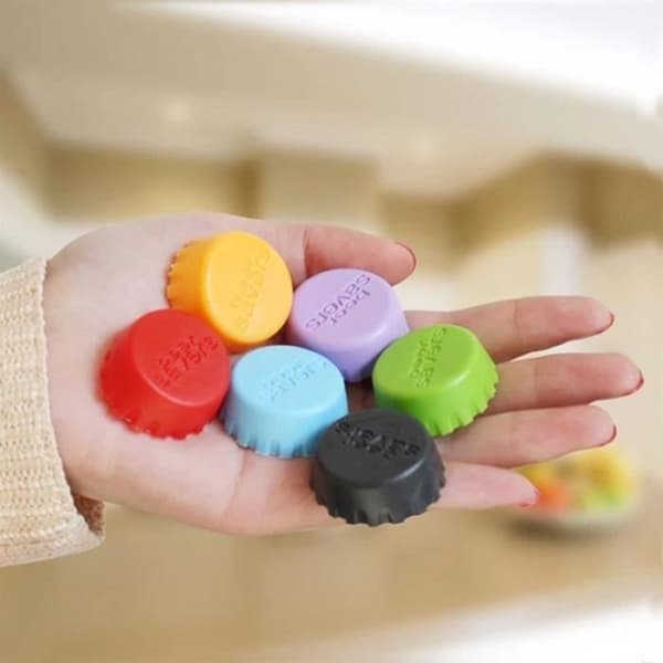 10 st Fashion Multicolor Cap Flaskskydd Silikon Återanvändbar kökskonservering