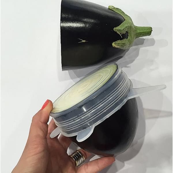 6st - Set med silikon köksredskap Frukt Fresh Food Saver Lock Couvre Lave-vaisselle microwa jiyugala145