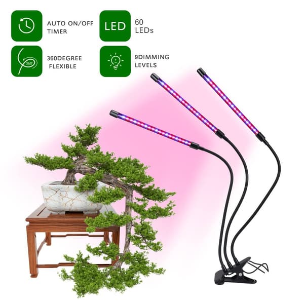 Växtlampa, 60 LED fullspektrum odlingslampa Växtljus Växtlampa 3 timers