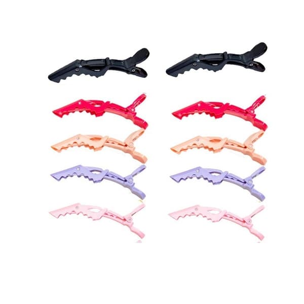 6st hårklämmor Crocodile Clip frisörklämmor