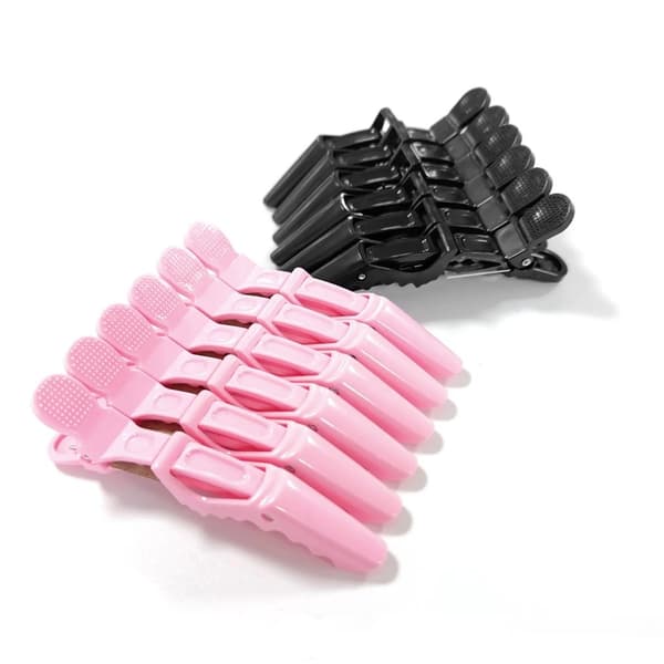 6st hårklämmor Crocodile Clip frisörklämmor