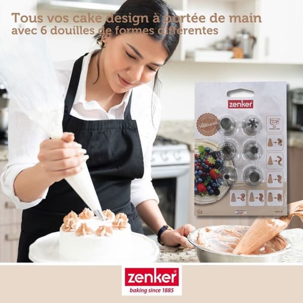 Set av 6 stora metallspritsar Zenker Smart Pastry
