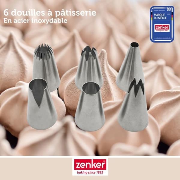 Set av 6 stora metallspritsar Zenker Smart Pastry