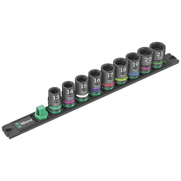 Hylsnyckelset - WERA - 1/2 tum - 9 delar - Impaktorteknik - Stål