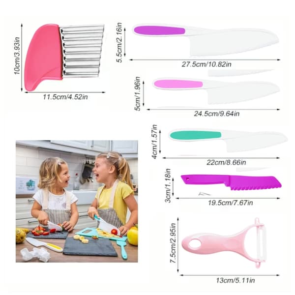 Barn Matlagning Cutter Set Potatis Skalare Kniv Plast Frukt Grönsaker