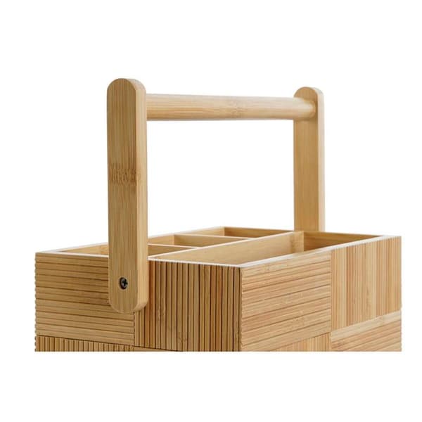 Bestickshållare - DKD Home Decor - Bambus - Brun - 27x16,5x11,5 cm - Praktisk och elegant