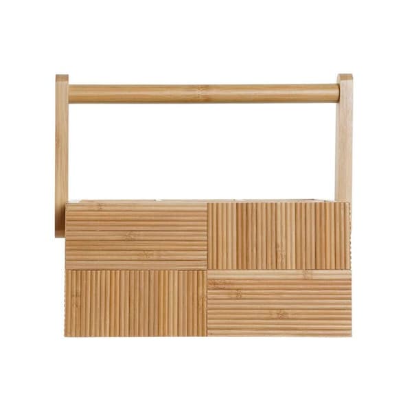 Bestickshållare - DKD Home Decor - Bambus - Brun - 27x16,5x11,5 cm - Praktisk och elegant