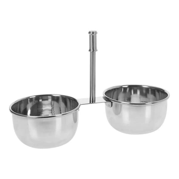 Mottagare dubbelhällande såser - Inox - 21 x 9 x 14.5 cms - Grå - Köksaccessoarer