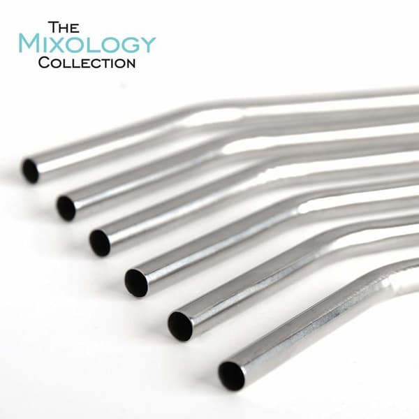 Set accessoarer kök Mixology - STRW-SS6 - Pack med 6 rostfria sugrör silver