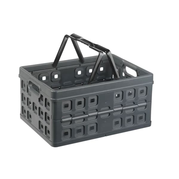 Sunware Square Folding Crate + Handtag 32L 49x36x24,5 cm Antracit