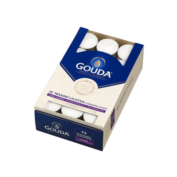 Gouda värmeljus 45 delar Vita
