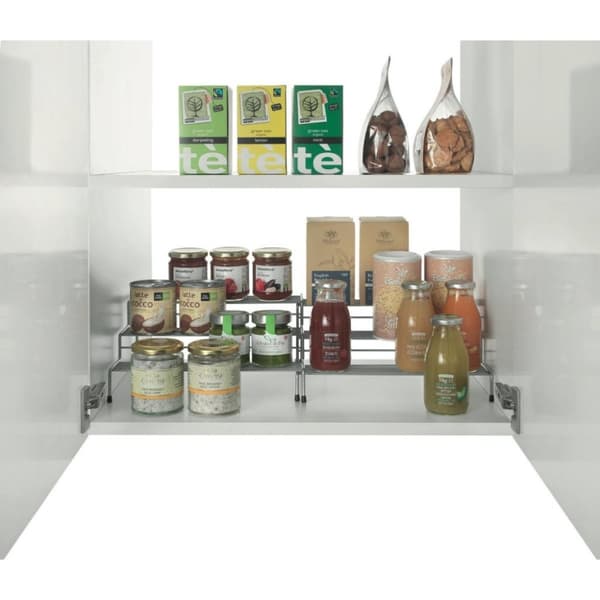 Metaltex Smart Kitchen 2-delt glidende krydderihylde 28/55x23x13 cm Sølv