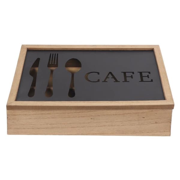 Bestickbricka - DKD Heminredning - Vintage - Metall och aluminium - Brun - 25x18x6 cm