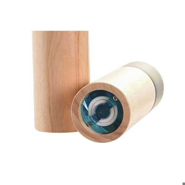 Salière-poivrière i keramik av gummiträ DKD Home Decor 5x5x16 cm (x2)