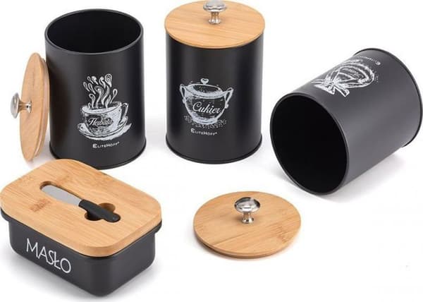 Ensemble redskap - set redskap Elitehoff - E-6057 - Set med 3 köksbehållare och smörkruka Lumarko!