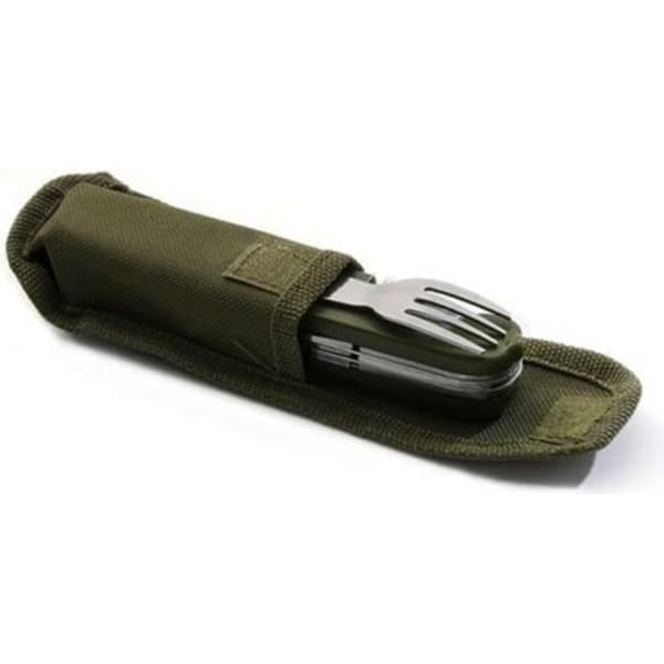 Campingbestick - Army - Vikbar - Rostfritt stål - Grön - Komplett kit