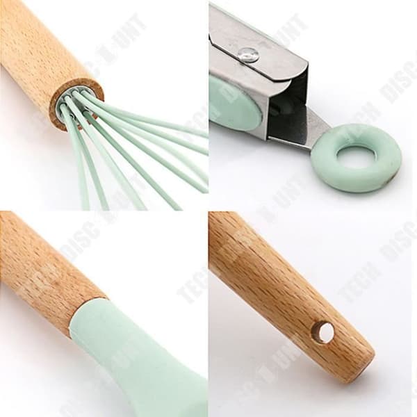 TD® Non-Stick Spatel Köksredskap Färskt grönt trähandtag Silikon Köksredskap 11 delar set