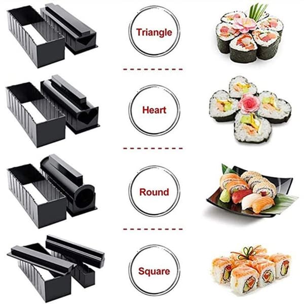 TD® Tio-delad uppsättning av sushiverktyg risverktyg tvättform i ett stycke sushiset sushiformverktyg