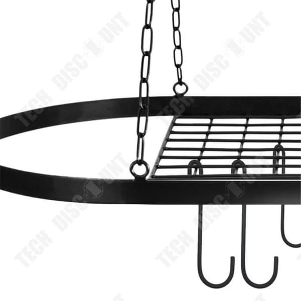 TD® svart färg metall grytställ med 10 krokar för förvaring av köksredskap