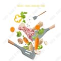 Miniatyrbild 3 av 4: TD® 11-delad matlagningsredskapssats i silikon med trähandtag, köksredskap, non-stick panna
