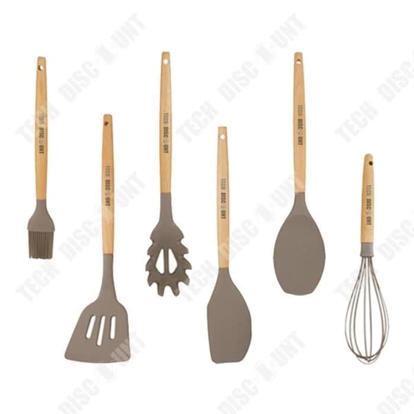 TD® Cuisine köksredskapsset, set med nonstick-redskap, med bokträhandtag, Premium Silicone25 Kit