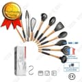 Miniatyrbild 1 av 4: TD® Non-Stick silikonmatlagningsset, köksredskap, set med S-krokar 11 delar