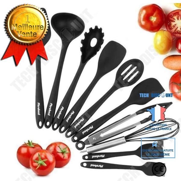 TD® 10 delar silikon köksredskap Set Värmebeständig Köksredskap Hälsa Säkerhet Nonstick Anti