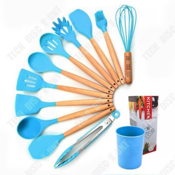 TD® Köksredskap Set, Silikon Köksredskap Set 11-13 delar Köksredskap - Typ 12-st Ljusblå C